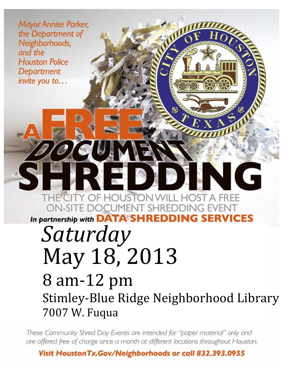 The Fountain of Praise Free Shredding Event